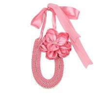 Colier handmade, fete, femei, SADE roz orchid, satin