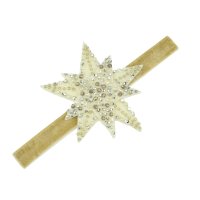 Bentita de par, fete, STARS beige, catifea elastica