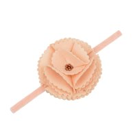 Bentita de par cu floare, fete, IVY somon pastel, catifea elastica