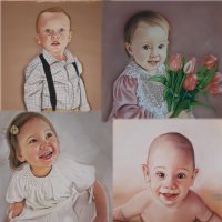 Portrete Copii in tehnica pastel, culoare sau monocrom