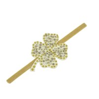 Bentita de par, copii, CLOVER beige, catifea elastica
