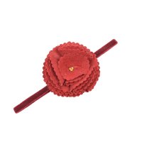Bentita de par cu floare, fete, IVY visiniu, catifea elastica