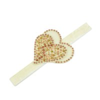 Bentita de par, fete, HEARTS crem, catifea elastica