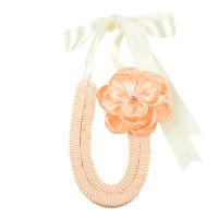 Colier handmade, fete, femei, SADE somon pastel, satin