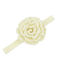 Bentita de par cu floare, fete, HOPE crem, catifea elastica