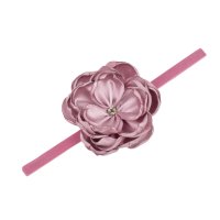 Bentita de par cu floare, fete, ROSA lavanda, catifea elastica
