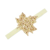 Bentita de par, fete, MAPLE LEAF crem, catifea elastica