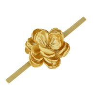 Bentita de par cu floare, fete, ROSA auriu, satin